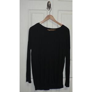 H By Bordeaux Cross Over Back Long Sleeve Top in Black Small MSRP $58